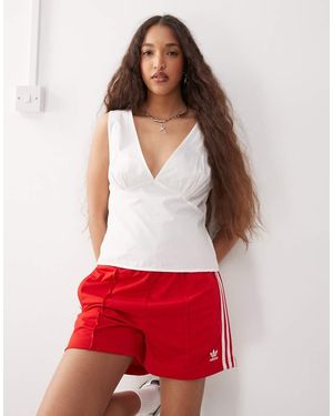 Weekday Top Con Scollo A V - Rosso