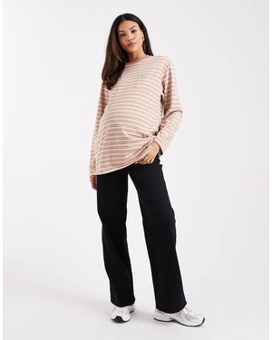 ONLY High Waist Wide Leg Jeans - Natural