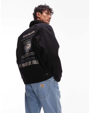 Carhartt Og Arcan Graphic Back Print Jacket - Black