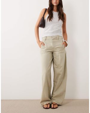 Mango – kiko – barrel-jeans aus reiner baumwolle - Natur