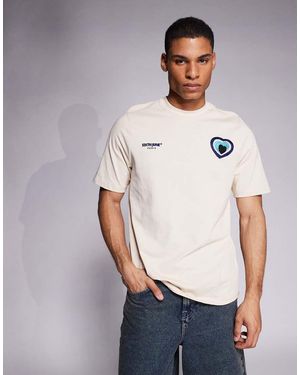 Sixth June T-Shirt Con Cuore Ricamato A Contrasto - Bianco