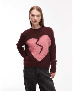 AllSaints Luvheart Crew Jumper - Red