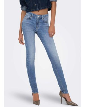 ONLY Royal-power jean portefeuille taille haute coupe skinny en denim clair - Bleu