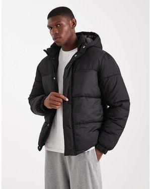 Jack & Jones Hooded Puffer Jacket - Black