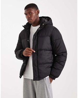 Jack & Jones Hooded Puffer Jacket - Black