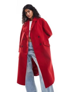 Stradivarius Oversized Coat - Red