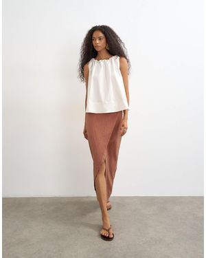 TOPSHOP Wrap Maxi Skirt - White