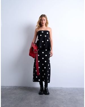 TOPSHOP Compact Knit Skirt Co-Ord - White