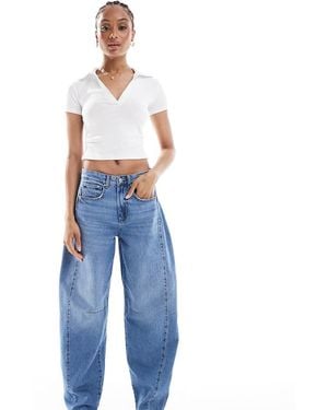 ONLY Barrel Leg Jeans With Seam Detail - Blue