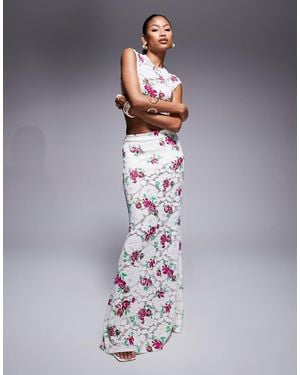 AFRM Crochet Lace Maxi Skirt - Grey