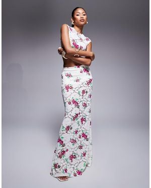 AFRM Crochet Lace Maxi Skirt - Grey