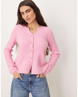 Y.A.S Gilet en maille structurée avec ourlet à basque - mauve - Rose