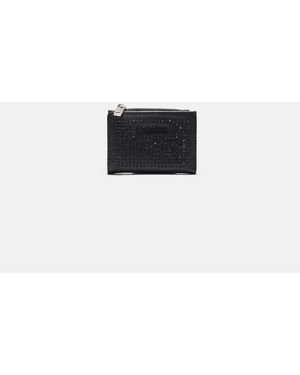 Stradivarius Rhinestone Coin And Card Purse - White