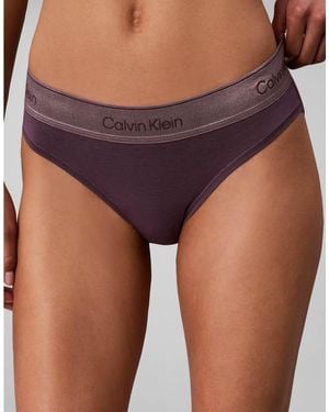 Calvin Klein Icon Katoen-Modal Metallic Bikinislip - Paars