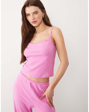 Abercrombie & Fitch Top De Pijama De Tirantes De Punto Pointelle De (Parte De Un Conjunto) - Rosa