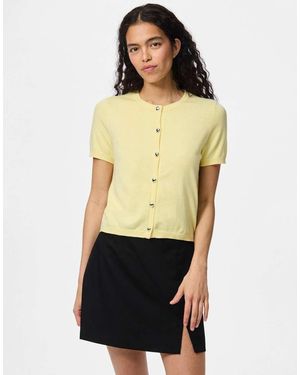 Pieces Cárdigan Amarillo Vainilla De Punto De -Neutro