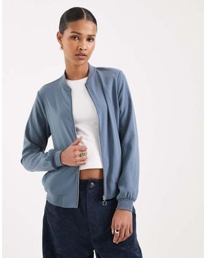 Vero Moda Lightweight Zip Front Bomber Jacket - Blue