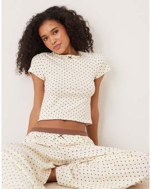 ASOS Mix & Match Short Sleeve Pyjama Top - White