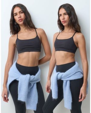 Cotton On 2er-pack active crop-tops mit schlüsselloch-ausschnitt - Blau