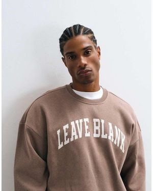 Only & Sons Felpa Oversize Girocollo Con Stampa Varsity Leave Blank - Marrone