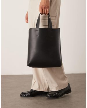 ASOS Cabas en similicuir avec bandoulière - Noir
