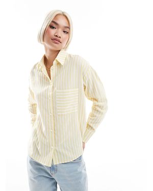 Threadbare – lässiges hemd mit en und weißen streifen und knopfleiste