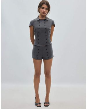 Stradivarius Shorts Micro Con Dettaglio Bottoni Scuro - Blu