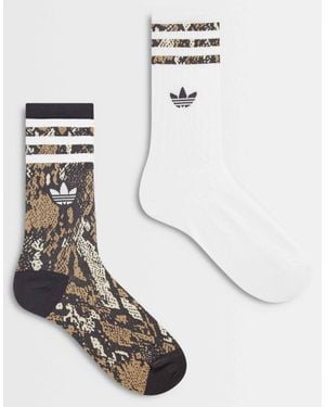 adidas Originals 2er-pack socken mit schlangenprint - Weiß