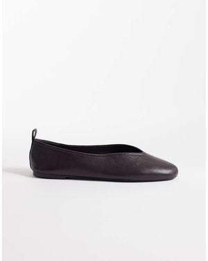 Mango Leather Flats - White