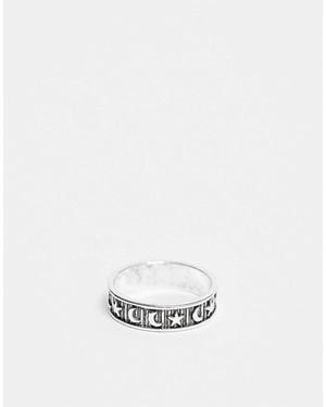 FADED FUTURE Moon And Star Band Ring - White
