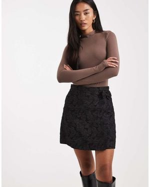 French Connection Jacquard Mini Skirt - Black