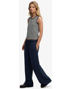 Superdry Essential Logo Wide Leg Joggers - Blue