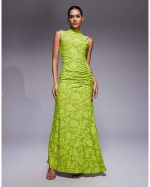 ASOS Sleeveless With Open Back Burnout Maxi Dress - Green