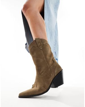 Pull&Bear Suede Boots - Brown
