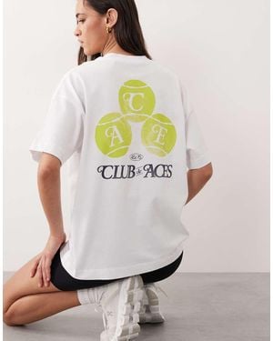 4505 Heavyweight Cotton Oversized T-Shirt With Tennis Back Print And Quick Dry Finish - White