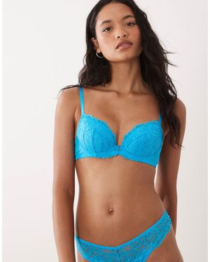 Ann Summers – sexy lace – wattierter, tief ausgeschnittener spitzen-bh - Blau