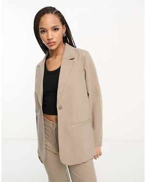 Monki Blazer Color Tortora Mélange - Bianco