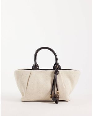 Mango Small Structured Slouch Shoulder Bag - Natural