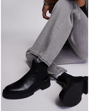 Steve Madden – zhane – chelsea-stiefel aus leder - Grau