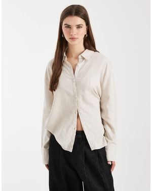 Cotton On Haven Oversized Dad Shirt - Natural