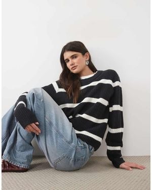 JJ Rebel Regular Fit Knit Striped Jumper - Blue