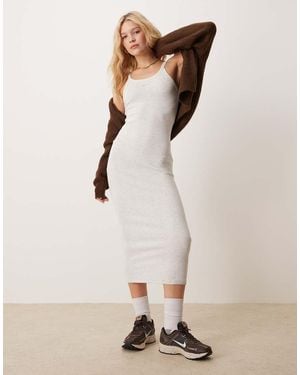 Nike Chill Ribbed Maxi Tank Dress - Natural
