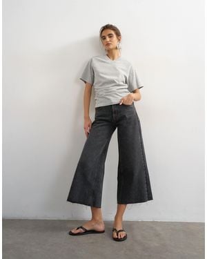 TOPSHOP Awkward Crop Jeans - White