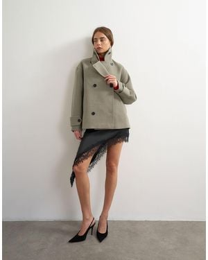 TOPSHOP Funnel Neck Jacket - Natural
