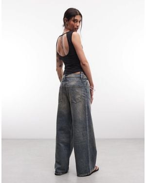 Weekday Slash Neck Tank Top With Open Back - Gray