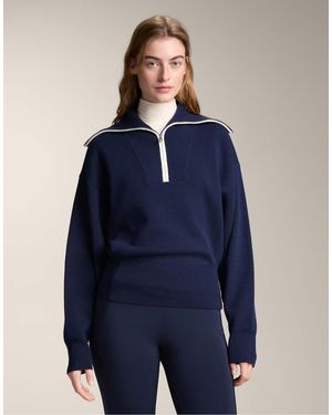 Oysho High-neck Half-zip Jumper - Blue