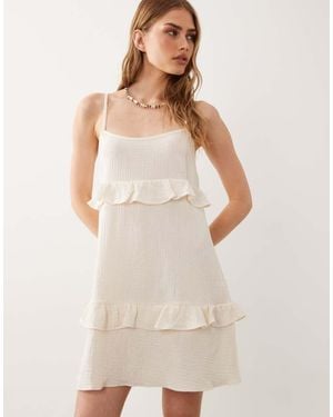 New Look Tiered Mini Sundress - White