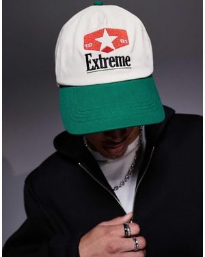 ASOS Cap With Embroidery And Contrast Peak - Green