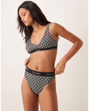 Calvin Klein Monogram Brazilian Bikini Bottom - Brown