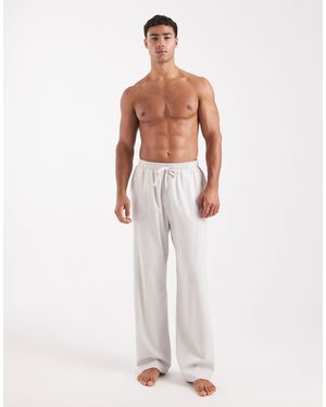 ASOS Pantalon confort en coton brossé - ivoire - Blanc